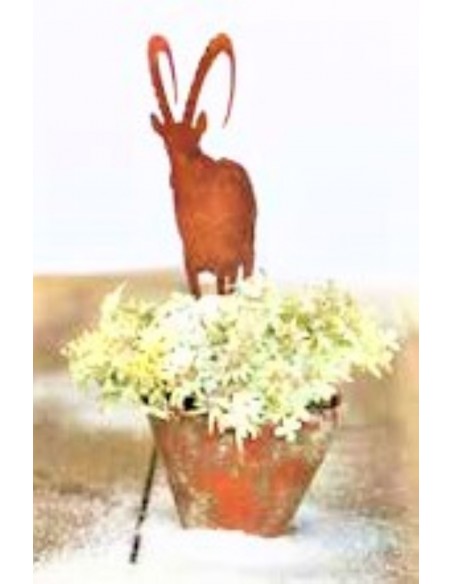 Rost-Metall Alpensteinbock zum Stecken Gartendeko Rost