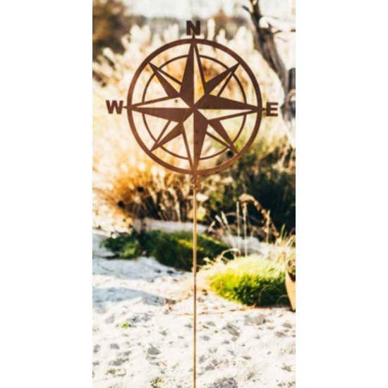 Edelrost Gartenstecker Nautischer Stern 50 cm Ø