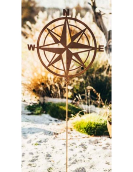 Edelrost Gartenstecker Nautischer Stern 50 cm Ø