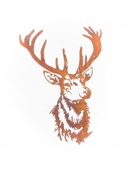 Hirschkopf klein zum Hängen rost Höhe 28,5cm