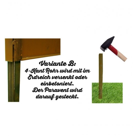 Trennwand aus Metall mit Motiv "Weinranken" Höhe 180cm