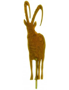 Alpensteinbock aus Metall - Steinbock-Figur zum Stecken aus Edelrost, Steinwild, Wild-Deko