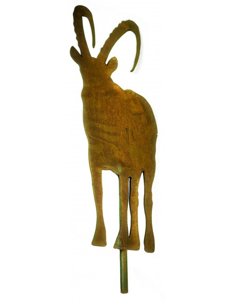 Alpensteinbock aus Metall - Steinbock-Figur zum Stecken aus Edelrost, Steinwild, Wild-Deko