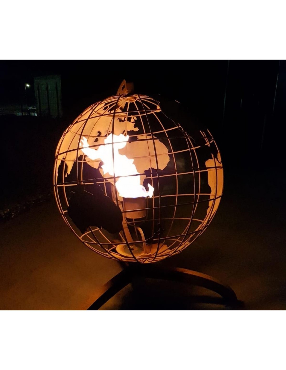 Globus Kugel O 80cm Auf Fuss Mit Feuertopf