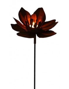 Edelrost Gartenstecker "Fleur" Gartendeko Blumendeko Kerzenhalter aus Rost-Metall