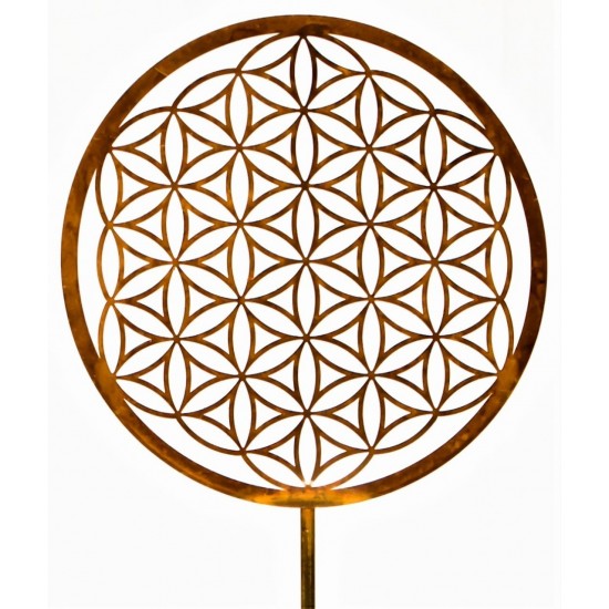 Blume des Lebens Gartenstecker Rost - Gartendeko Rost, Edelrost, Metall-Deko, Rost-Deko und Beetdeko