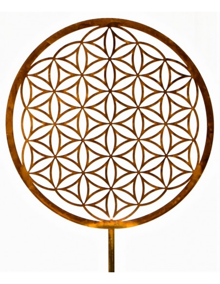 Blume des Lebens Gartenstecker Rost - Gartendeko Rost, Edelrost, Metall-Deko, Rost-Deko und Beetdeko