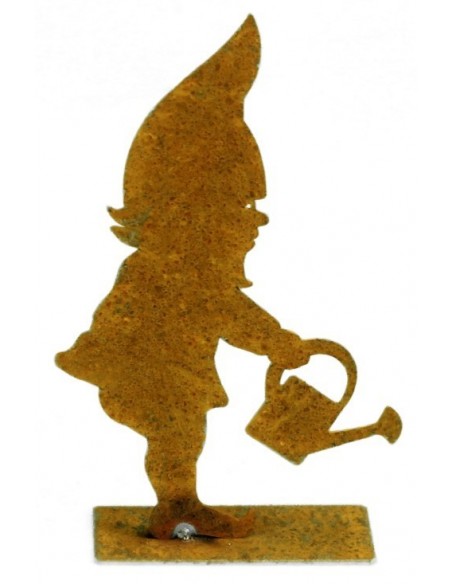 Edelrost Gartenzwerg mit Gießkanne, Gartenzwerg lustig, Gartendeko, Rost-Deko, Rost-Figuren, Gartenzwerg kaufen bei Metallmichl