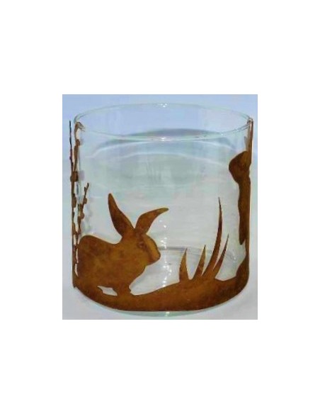 Osterhasen Windlicht Glas, Metall mit Glas - Osterdeko, Frühlingsdeko, Tischdeko, Fensterbankdeko Osterhasen Windlicht Glas, Metall mit Glas - Osterdeko, Frühlingsdeko, Tischdeko, Fensterbankdeko