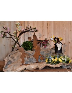 Edelrost Gartenzwerg mit Laterne, Gartenzwerg lustig, Gartendeko, Rost-Deko, Rost-Figuren, Gartenzwerg kaufen bei Metallmichl 2