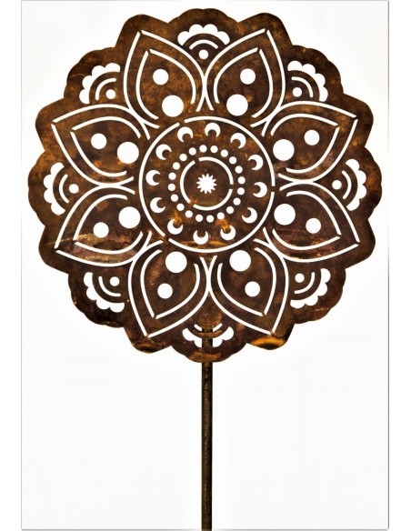 Mandala Gartenstecker aus Rost-Metall - Gartendeko Rost, Edelrost, Metall-Deko, Rost-Deko und Beetdeko 	