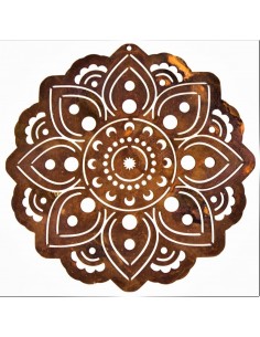 "Mandala" Anhänger aus Edelrost, Mandala Symbol zum Aufhängen, Rost-Wohn-Deko zum Aufhängen