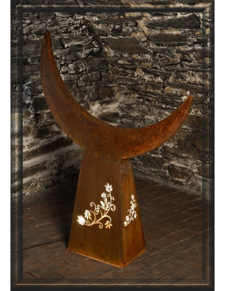 Lichtobjekt Halbmond - Deko Säule aus Metall beleuchtbar Lichtobjekt Halbmond - Deko Säule aus Metall beleuchtbar