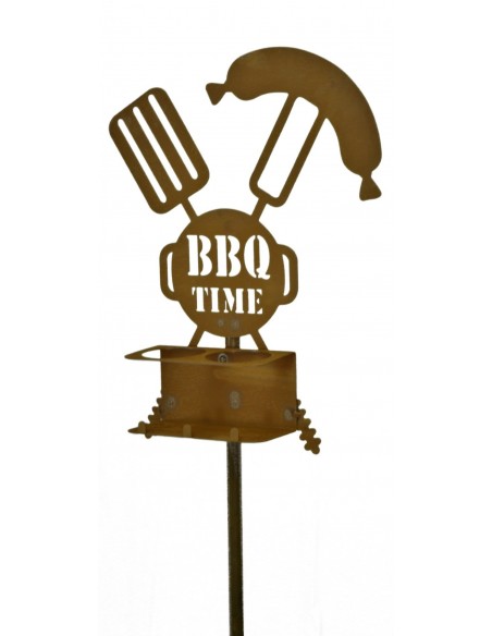 Gartenstecker "BBQ-Time" als Flaschen- & Besteckhalter -