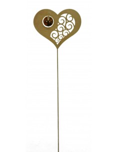 Gartenstecker Herz-Kugel Höhe 130 cm - Gartenstecker Herz