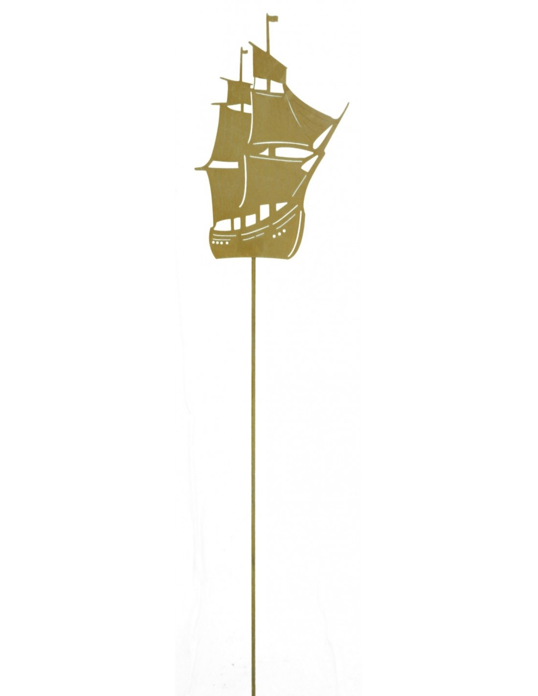 Metall Gartenstecker Segelboot am Stab H 111 und 132 cm