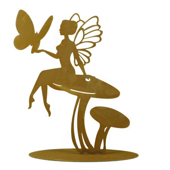 Deko Fee auf Pilz Höhe 40 cm - Elfen und Feen