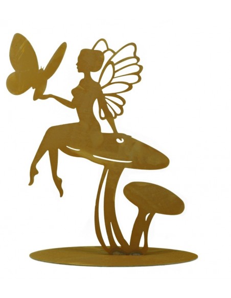 Deko Fee auf Pilz Höhe 40 cm - Elfen und Feen