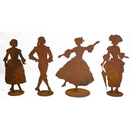 barockeTänzerin mit ausgestreckten Amen Standplatte - Höhe 27 cm