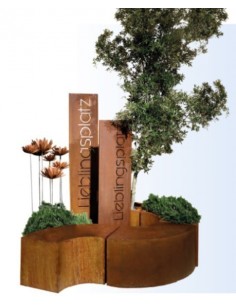 Statement Stele "Lieblingsplatz", Metalldeko, Gartendeko, Deko mit Spruch, Loungedeko 2
