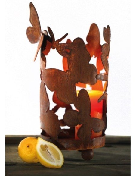 Deko Windlicht mit Schmetterlingsmotiv "klein" 