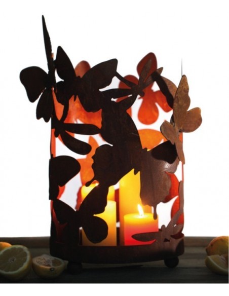 Deko Windlicht mit Schmetterlingsmotiv "groß" 