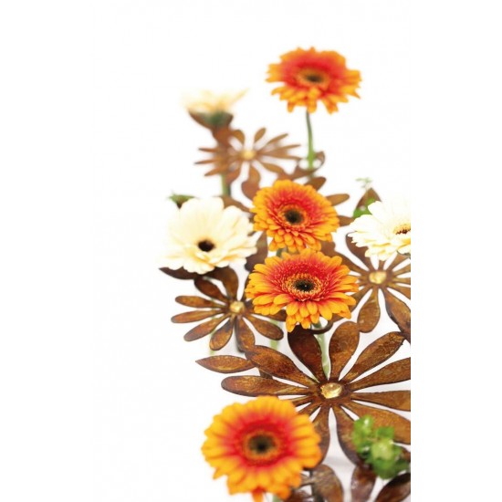 Tischdeko Ständer "Daisy" 70 cm lang inkl. 12 Reagenzgläser / mit Goldpunkten