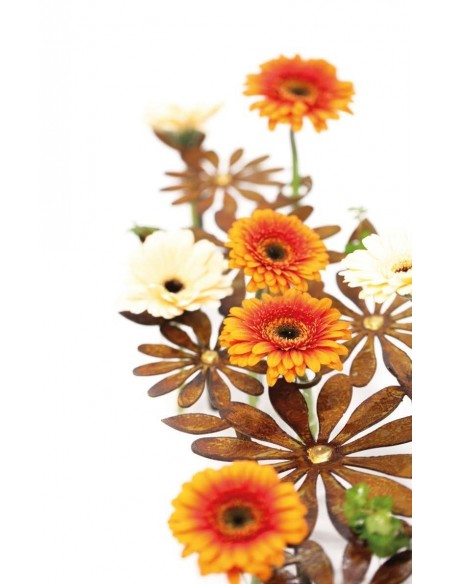 Tischdeko Ständer "Daisy" 70 cm lang inkl. 12 Reagenzgläser / mit Goldpunkten