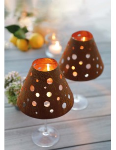 Kreativer Tischschmuck mit Kerzen "Dot" Weinglass Lampenschirm Tafeldeko für Gastronomie Hochzeiten