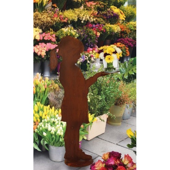 Blumenkind "Amelie" mit Platte füraußergwöhnliche Außendeko