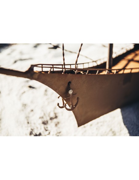 Deko Segelschiff aus Metall als Gartendeko aus Rost - hübsche maritime Dekoidee - Nachbildung Gorch Fok