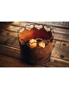 Deko Windlicht Herz-Love- Geschenke für sie und ihn, Metalldeko, Edelrostdeko, Valentinstag, Laterne 2