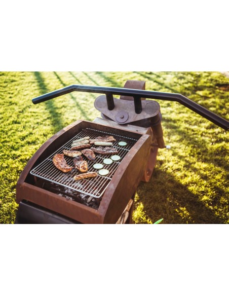 Aschewanne + Grillrost für Grillstelle "Motorrad" 