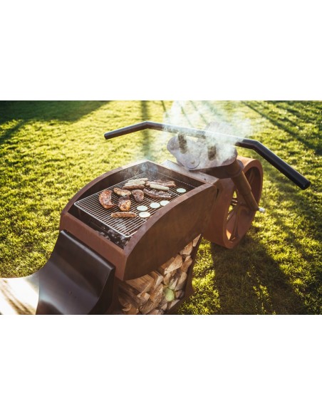 Aschewanne + Grillrost für Grillstelle "Motorrad" 
