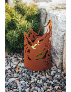 Deko Windlicht "Berge" - Windlichter für den Garten, Metalldeko, Laterne, Edelrostdeko, Rost Patina 2