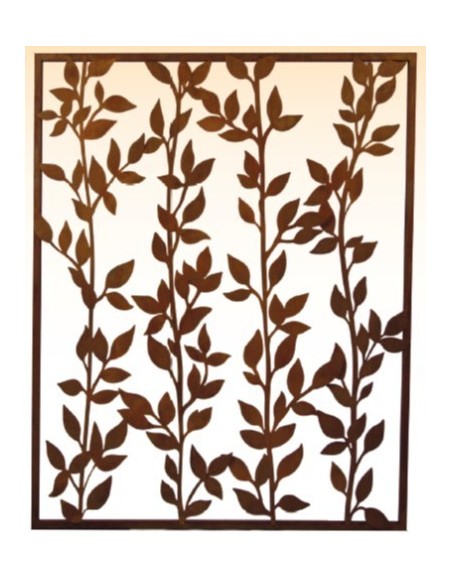 Sichtschutzzaun aus Metall mit Rankenmotiv - 