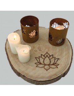 Symbol Lotus-Blüte aus Rost-Metall - Blume des Lebens - Edelrost-Deko, Blumendeko, Wohndeko zum Aufhängen 2