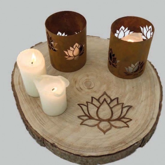 Deko Lotusblüte aus als Tischdeko und Wandbild auch awls windlicht erhältlich