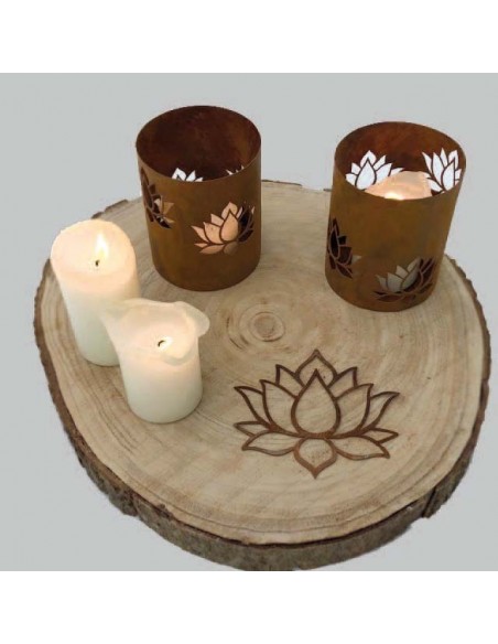 Deko Lotusblüte aus als Tischdeko und Wandbild auch awls windlicht erhältlich