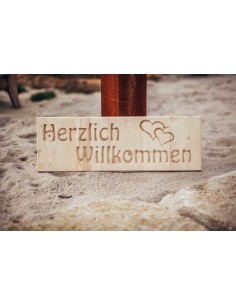 Deko Holzschild "Herzlich Willkommen"