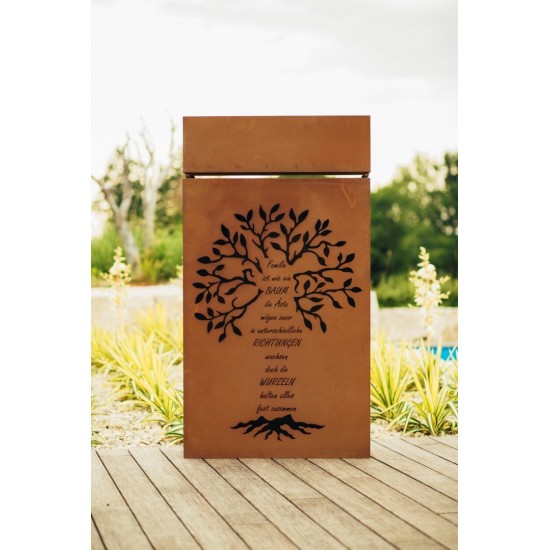 Saüle "Familie" im Set inkl. Pflanztrog Gesamthöhe 169 cm -  Außendeko für die Familie