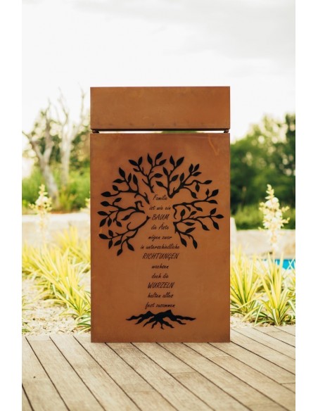 Saüle "Familie" im Set inkl. Pflanztrog Gesamthöhe 169 cm -  Außendeko für die Familie