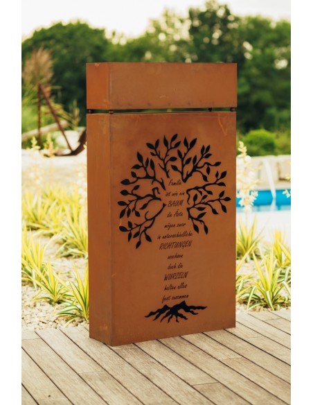 Saüle "Familie" im Set inkl. Pflanztrog Gesamthöhe 169 cm -  Außendeko für die Familie