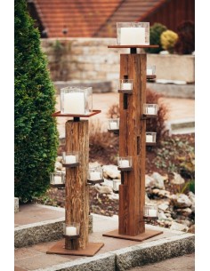 Deko Kerzenhalter Natur eckig groß Höhe 180 cm 2