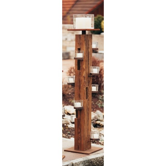 Deko Kerzenhalter Natur eckig groß Höhe 180 cm