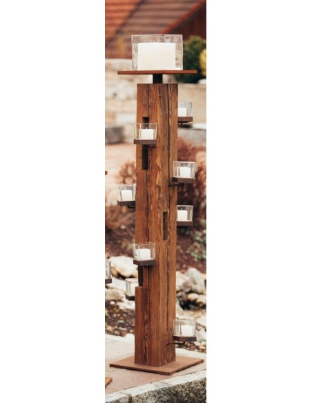 Deko Kerzenhalter Natur eckig groß Höhe 180 cm