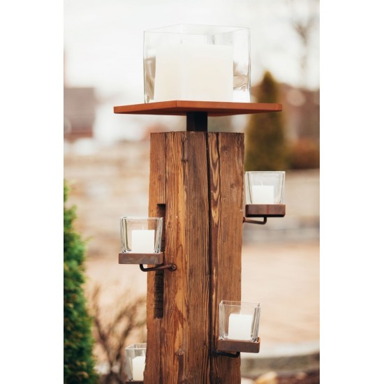 Deko Kerzenhalter eckig für Kerzenhalter Natur eckig