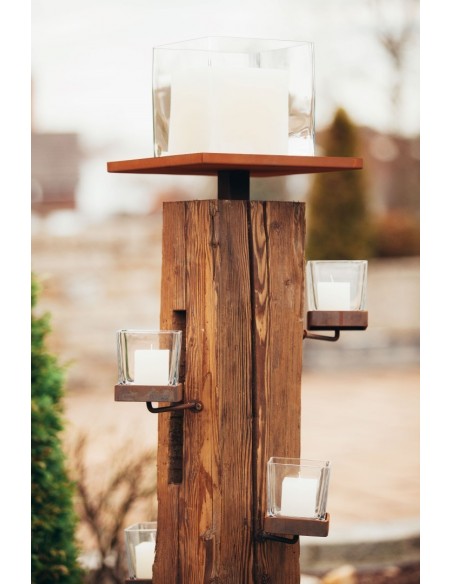 Deko Kerzenhalter eckig für Kerzenhalter Natur eckig