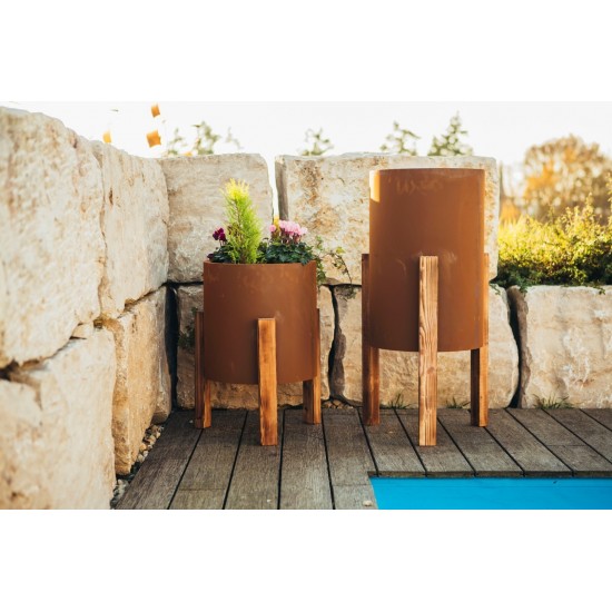 Edelrost Pflanzschale "Planter round" Groß