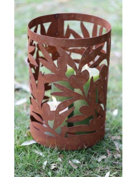 mediterranes Windlicht - Olivenzweige deko